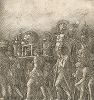 Триумф Цезаря: римские солдаты, несущие трофеи. Гравюра Джованни Антонио да Брешиа по картону Андреа Мантеньи, ок. 1470-1500 гг. 