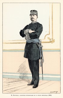 1884 год. Месье Оннора, дивизионный инспектор муниципальной полиции Парижа. Ville de Paris. Histoire des gardiens de la paix. Париж, 1896