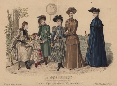 Новинки осени в Универмаге Лувра - рекламная кампания в главном журнале для модниц Франции и Европы La mode illustrée, выпуск № 46, 1891