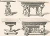 Столы по эскизам Адриана де Вриса, XVI век. Meubles religieux et civils..., Париж, 1864-74 гг. 