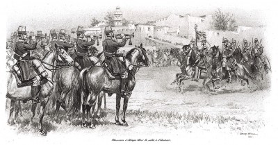 Конные егеря африканского корпуса французской армии в 1840 году (из Types et uniformes. L'armée françáise par Éduard Detaille. Париж. 1889 год)