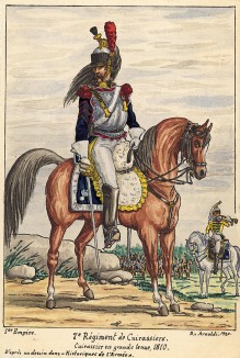 1810 г. Кавалерист 7-го кирасирского полка французской армии. Коллекция Роберта фон Арнольди. Германия, 1911-28