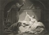 Иллюстрация к трагедии Шекспира "Ромео и Джульетта", акт V, сцена III: Джульетта просыпается и видит умершего Ромео. Graphic Illustrations of the Dramatic works of Shakspeare, Лондон, 1803.