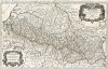 Пиренеи. Les monts Pyrénées, où sont remarqués les passages de France en Espagne... Карту составил королевский картограф Гийом Сансон в Париже в 1681 г.