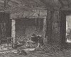 "Home! Sweet Home!" Интерьер дома Джона Говарда Пейна. Лист из издания "Picturesque America", т.I, Нью-Йорк, 1872.