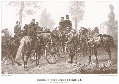 2 сентября 1870 г. Князь фон Бисмарк берет в плен императора Франции Наполеона III. Bismarck-Denkmal für das Deutsche Volk von Bruno Garlepp. Берлин, 1913