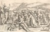 Исход израильтян из Египта. Лист из серии "Theatrum Biblicum" (Библия Пискатора или Лицевая Библия), выпущенной голландским издателем и гравёром Николасом Иоаннисом Фишером (предположительно с оригинальных досок 16 века), Амстердам, 1643