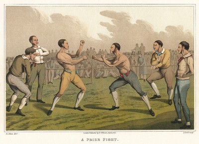 Бой боксёров-профессионалов. The National Sports of Great Britain by Henry Alken. Лондон, 1903