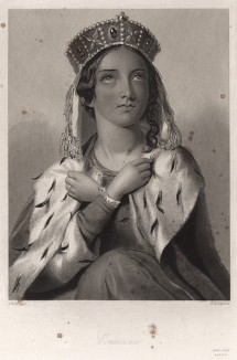 Констанция, героиня пьесы Уильяма Шекспира "Король Иоанн". The Heroines of Shakspeare. Лондон, 1850-е гг.