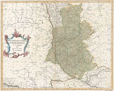 Генеральная карта Киевской губернии, разделенная на 10 полков. 