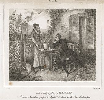 Иллюстрация Поля Гаварни к роману Оноре де Бальзака "Шагреневая кожа", издание журнала L'Artiste, Париж, 1831 год. 