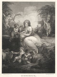 Аллегория Невинности. Женщина, обнимающая ягненка в окружении резвящихся детей.