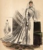 Юная невеста в белоснежном подвенечном платье и полупрозрачной фате. Из французского модного журнала Le Coquet, выпуск 288, 1892 год