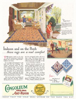 Реклама ковров компании Congoleum. 
