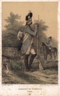 Гренадер фландрского полка французской армии в 1790 году. Литография Н.-Т. Шарле. Париж, 1817