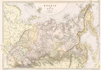 Карта азиатской России. The Comprehensive Atlas and Geography of the World, л.29. Лондон, 1882