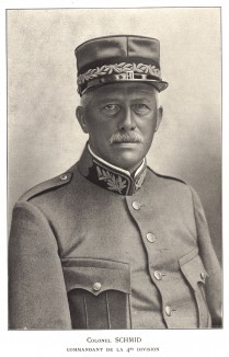 Полковник Шмид - командир четвёртой дивизии швейцарской армии во время Первой мировой войны. Notre armée. Женева, 1915