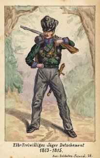 1813-15 г. Полевая форма прусских егерей. Коллекция Роберта фон Арнольди. Германия, 1911-29