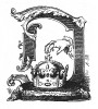 Инициал (буквица) D, изображающий корону Богемии и предваряющий главу "Походы 1742 года" книги Франца Кюглера "История Фридриха Великого". Рисовал Адольф Менцель. Лейпциг, 1842