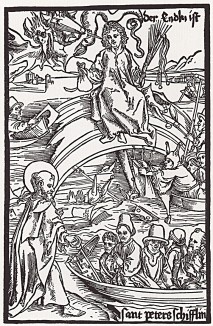 Антихрист и дураки (иллюстрация к главе 103 книги Себастьяна Бранта "Корабль дураков", гравированная Дюрером в 1494 году)