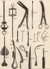 Хирургия. Иглы, расширители, инструменты отоларинголога (Ивердонская энциклопедия. Том III. Швейцария, 1776 год)