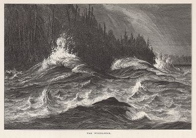 Водоворот, Ниагарский водопад. Лист из издания "Picturesque America", т.I, Нью-Йорк, 1872.