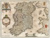 Карта королевства Ирландия. Hibernia Regnum vulgo Ireland. Составил Виллем Блау. Амстердам, 1640 