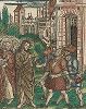 Христос и евреи. Немецкая ксилография конца XV века.  