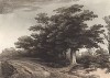 Пейзаж с дорогой. Гравюра с рисунка знаменитого английского пейзажиста Томаса Гейнсборо из коллекции Дж. Хибберта. A Collection of Prints ...of Tho. Gainsborough, Лондон, 1819. 