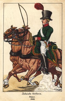 1806 г. Ездовой конной артиллерии королевства Саксония. Коллекция Роберта фон Арнольди. Германия, 1911-29