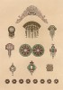 Гребни, броши, серьги, диадемы, подвески, украшенные эмалью и драгоценными камнями, - всё от Hunt and Roskell. Каталог Всемирной выставки в Лондоне 1862 года, т.2, л.130