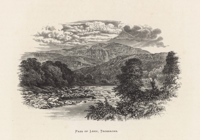 Горная река в Троссаксе, Шотландия (иллюстрация к работе "Пресноводные рыбы Британии", изданной в Лондоне в 1879 году)