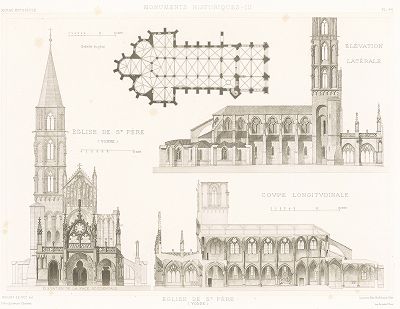 Церковь Нот-Дам де Сен-Пер (XIII и XV века). Archives de la Commission des monuments historiques, т.3, Париж, 1898-1903. 