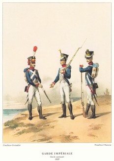 Солдаты французской национальной гвардии. Репринт середины XX века со старинной французской гравюры