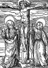 Иисус Христос на кресте. Иллюстрация Ганса Бургкмайра к Taschenbuchlein. Издатель Hans Otmar, Аугсбург, 1510