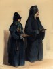 Инок и монахини (лист 11 альбома "Русский костюм", изданного в Париже в 1843 году)