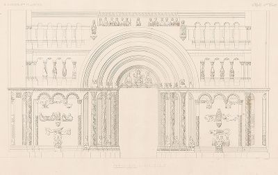 Церковь Святого Якоба в Регенсбурге, центральный портал (Шотландский портал). Die Architectur des Mittelalters in Regensburg..., Нюрнберг, 1834-39 гг. 