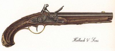 Однозарядный пистолет США Halbach & Sons. Лист 28 из "A Pictorial History of U.S. Single Shot Martial Pistols", Нью-Йорк, 1957 год