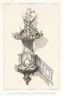Кафедра по эскизам Кану, XVIII век. Meubles religieux et civils..., Париж, 1864-74 гг. 