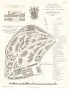 Замок Пералада в Испании. Общий план и вид парка. F.Duvillers, Les parcs et jardins, т.II, л.75. Париж, 1878