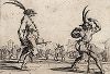 Капитан Бабео и Кукуба. Офорт Жака Калло из серии Balli di Sfessania, 1621-22 гг. 