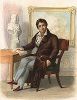 Франсуа-Жозеф Тальма (1763-1826) - французский актер и реформатор театрального искуссва. Лист из серии Le Plutarque francais..., Париж, 1844-47 гг. 