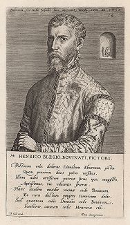Херри мет де Блес (1480-1550 гг, "Херри с седым локоном") - фламандский живописец эпохи Северного возрождения. Гравюра Яна Вирикса. 