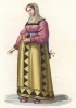 Костюм горожанки из Бургоса (XVI век) (лист 12 работы Жоржа Дюплесси "Исторический костюм XVI -- XVIII веков", роскошно изданной в Париже в 1867 году)