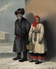 Финские крестьяне из окрестностей Санкт-Петербурга (лист 1 альбома "Русский костюм", изданного в Париже в 1843 году)