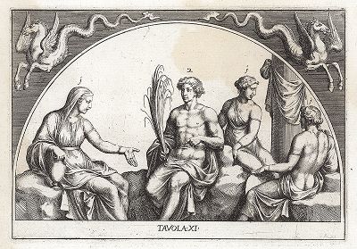 Нимфы в Элизиуме. Le Pitture Antiche del Sepolcro de' Nasonii...", Рим, 1702 год