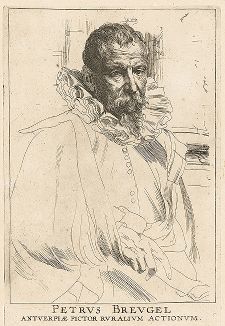 Портрет художника Питера Брейгеля Младшего работы Антониса ван Дейка. Лист из его знаменитой "Иконографии", 1632-41 гг. 