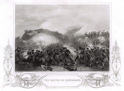 Эпизод сражения при Инкермане 5 ноября 1854 г. Генри Тиррелл, The history of the war with Russia. Лондон, 1856