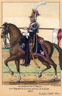 1810 г. Кавалерист 1-го гвардейского полка польских улан французской армии. Коллекция Роберта фон Арнольди. Германия, 1911-29
