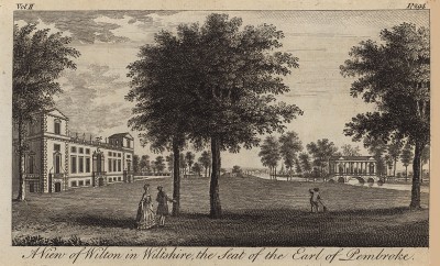 Вид на Уилтон, поместье графов Пемброк в Уолтшире (из A New Display Of The Beauties Of England... Лондон. 1776 г. Том 2. Лист 294)